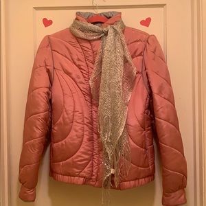 Pink puffer jacket